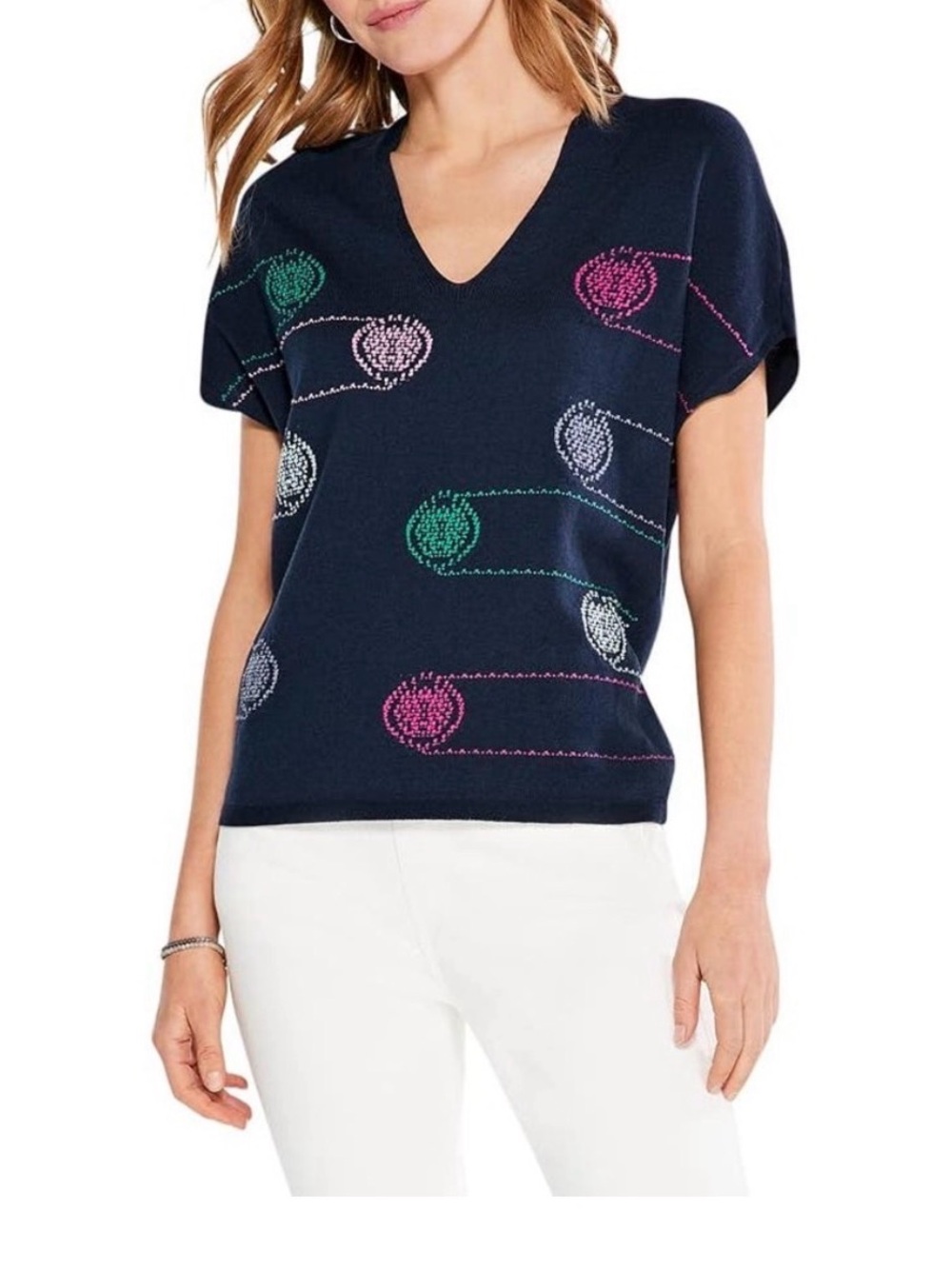 NIC+ZOE Navy Color Spun Sweater